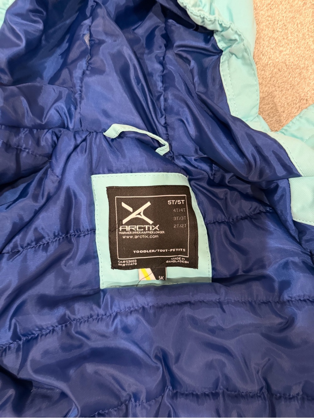 Arctix Light Blue Kids' Ski Jacket & Snow Pants Set with Navy Accents - Picture 4 of 5